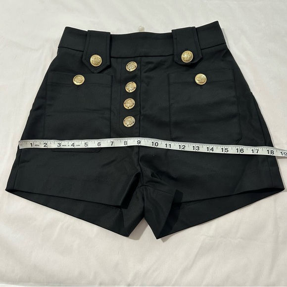 NWT Flavio Castellani Size 40 Black Shorts High Waist - Picture 6 of 7